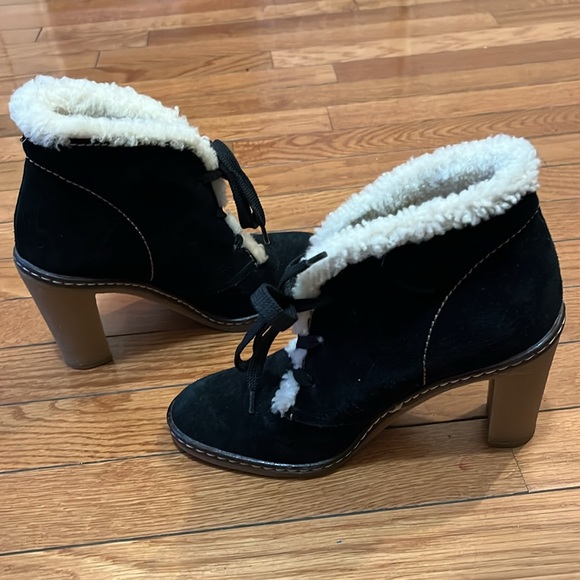Coach Suede Sherpa Lined Heeled Booties - Picture 3 of 10